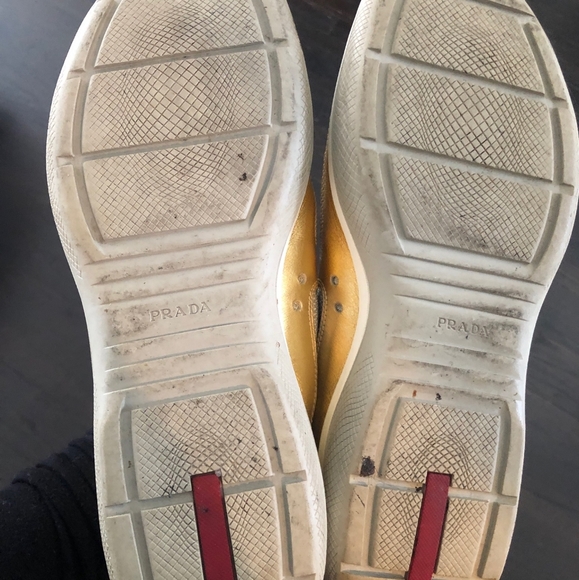 Prada mens sneakers. Gold bike fabric. - Picture 4 of 4